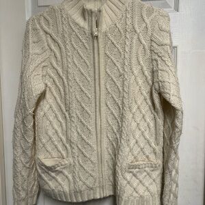 Women's Cream Cable Knit Jacket